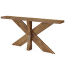 Long Console Table With Geometric Base - Oak by HouseOfZazla