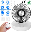 Foldable Rechargeable LED Desk Fan Wall Mounted Fan with Magnetic Remote Hanging Oscillating Fan with 4 Speeds 2 Brightness Time Setting Automatic Rot