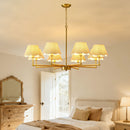 8-Light Rope and Fabric Shade Gold Chandelier by HouseOfZazla