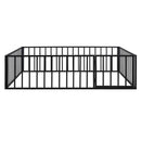 Metal Floor Bed Frame With Fence And Door by HouseOfZazla