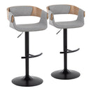 Elisa - Mid Century Modern Adjustable Barstool With Swivel & Rounded T Footrest (Set of 2) by HouseOfZazla