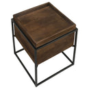Ondrej - Square Accent Side Table With Removable Tray - Dark Brown by HouseOfZazla