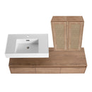 Modern Wall Mounted Bathroom Vanity With Resin Sink And 2 Side Cabinet, Imitative, Construction - Imitative Oak by HouseOfZazla