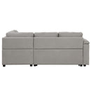 87.4" L-shape Sofa Bed Pull-out Sleeper Sofa with Wheels, USB Ports, Power Sockets for Living Room, Grey