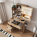 Modern Vanity Desk With 3 LED Lighting Modes, 4 Drawers by HouseOfZazla