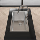 Stainless Steel Kitchen Sink, 30″x19″ Single Bowl, Overmount, Brushed Nickel by HouseOfZazla