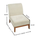 Upholstered Accent Chair - Beige / Walnut by HouseOfZazla