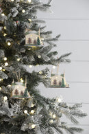 Cardboard Lit Tent Christmas Ornaments Set of 6 - Multicolor