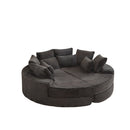 Round Oversized Sofa Bed With 5 Throw Pillows by HouseOfZazla