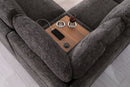 Celine - Corner Sectional Sofa With Right Facing Chaise, Cupholders, And Charging Ports - Gray by HouseOfZazla