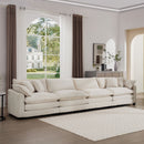 Modern Upholstered 4 Seater Fabric Sofa With Arm And Throw Pillows by HouseOfZazla