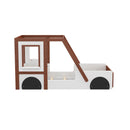 Fun Play Design Twin Size Car Bed, Kids Platform Bed In Car Shaped For Kids Boys Girls Teens - White / Orange by HouseOfZazla
