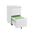 2 Drawer File Cabinet With Lock, Metal Under Desk Rolling Filing Cabinet Fits Letter / Legal / A4 Size For Home Office, Mobile Filing Cabinet by HouseOfZazla