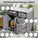 36" Gray Modern Bathroom Vanity with Ceramic Sink