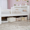 Bed With Headboard Storage Rack, 2 Under Bed Drawers, 3 Side Guardrails For Safety by Unique Piece Furniture