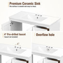 Shaker Free Standing Bathroom Vanity Cabinet & Sink, Soft Close Drawers, Soft Close Doors by HouseOfZazla