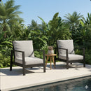 All-Weather Ergonomic Patio Armchairs With Thick Cushions (Set of 2) by HouseOfZazla