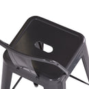 Curved Back Metal Stools Industrial Style Set of 2