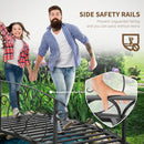 6' Metal Arch Backyard Garden Bridge, Safety Siderails, Arc Footbridge for Backyard Creek, Stream, Pond, Black