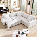 4-Seat L-shaped Modular Sofa with Thick Backrest and Seat Cushions, Suitable for Living Rooms, Offices