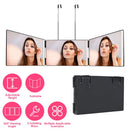 3 Way Mirror with Telescopic Hanger Tri-fold Mirror Personal Makeup Mirror for Self Shaving Hair Cutting Dyeing Curling Braiding