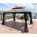 Patio Gazebo Tent With Ventilated Double Roof And Mosquito Net For Backyard Or Garden by Unique Piece Furniture