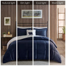 Full/Queen Plush to Sherpa Down Alternative Comforter Set