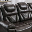 Home Theater Seating Manual Recliner Chair With Center Console And Led Light Strip For Living Room by HouseOfZazla