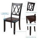 5-Piece Dining Table Set Home Kitchen Table and Chairs Wood Dining Set, Black+Cherry