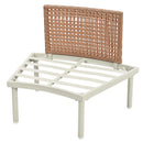 6 Piece Patio Set, Half Moon Outdoor Sectional Sofa With 2 High Low Coffee Tables, 4 Pillows & Cushions by HouseOfZazla
