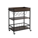 Rolling Kitchen Cart With Storage And Four Wine Bottle Rack by HouseOfZazla