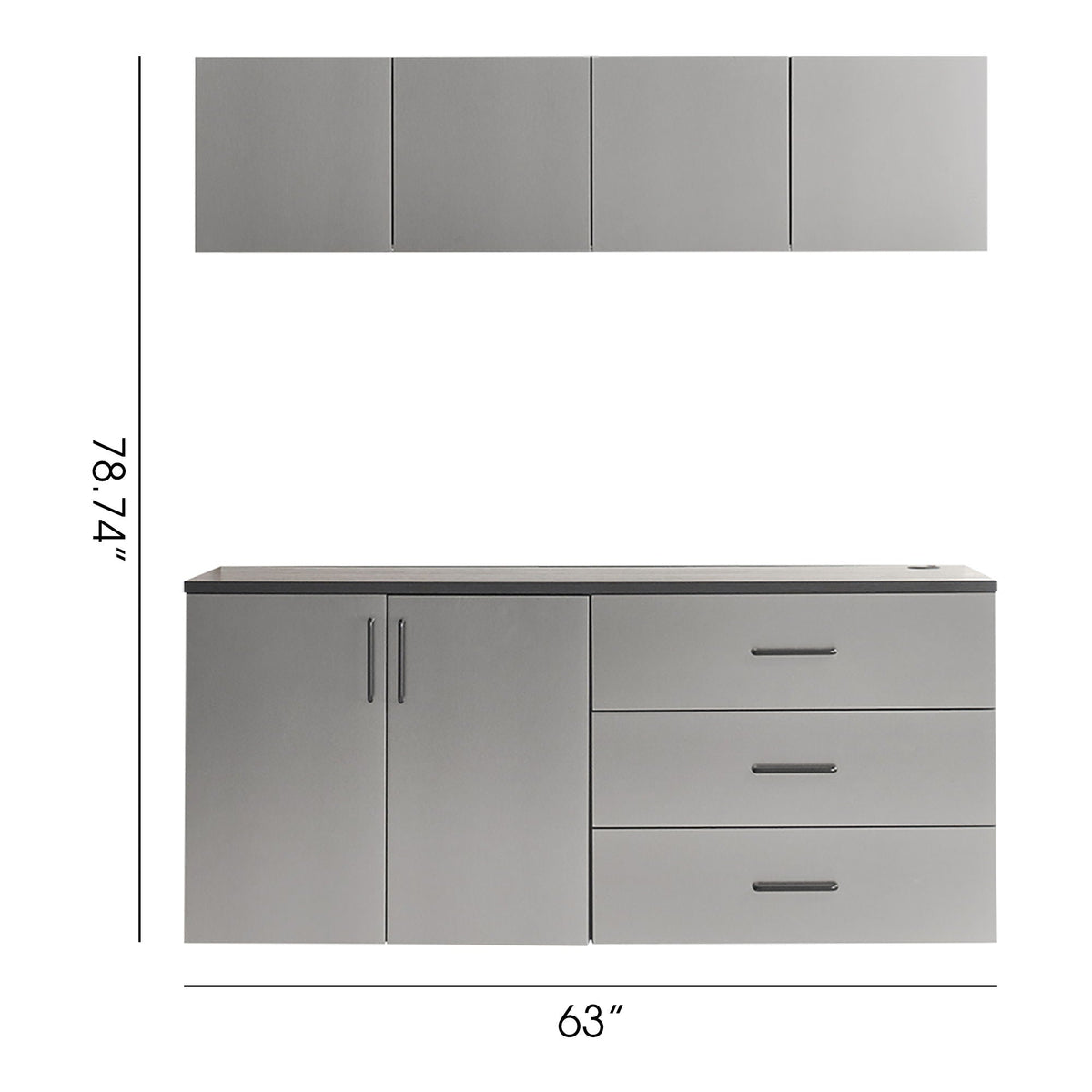 Astro Series - Garage Cabinet Set C With Soft Closing Drawers - Metallic Gray, photo 5 of 11