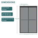 Double Sliding Glass Shower Door 8Mm Tempered Glass With Stainless Steel Frame - Matte Black
