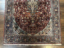 4x6 Silk Rug, Very Fine 650 KPSI, Silk Persian Carpet, Red, Floral Medallion, Sino Persian