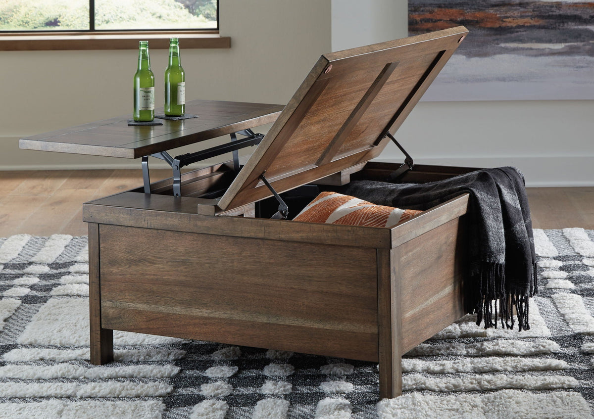Moriville - Lift Top Cocktail Table - Grayish Brown, photo 2 of 7