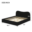 King Size Upholstered Platform Bed with Wooden Slats by HouseOfZazla