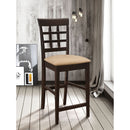 Upholstered Counter Height Stools (Set of 2) - Brown / Beige by HouseOfZazla