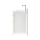 36 Inch Solid Wood Pre-Assembly Bathroom Vanity with US Power - White