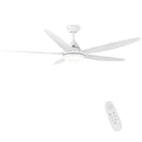 56 In Intergrated LED Ceiling Fan Lighting with White ABS Blade