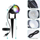 4Pcs Landscape Lights Color Changing Landscape Spotlight IP65 Waterproof RGBW LED Colorful Stake Light with Remote Control 16 Color 4 Dynamic Light Mo
