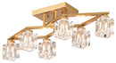 6 Light Crystal Ceiling Light For Dining Room, Modern Ceiling Lamp With Light Fixture For Entryway, Lobby, Kitchen, Bedroom, Living Room, Conference Room, (6*G9 Bulbs Included) by HouseOfZazla