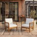 Outdoor Acacia Wood Club Chair with Handwoven Rope (Set of 2) by HouseOfZazla