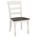 Ladder Back Side Chair With Saddle Seat (Set of 2) - White by HouseOfZazla