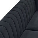 Black Velvet 2 Piece Sofa Set