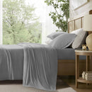 4-Piece King Stretch Jersey Sheet Set,Grey by Montret