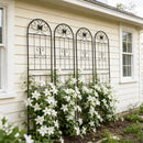 4 Pack Metal Garden Trellis 86.7" x 19.7" Rustproof Trellis for Climbing Plants Outdoor Flower Support Black by HouseOfZazla