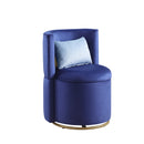 360 Swivel Accent Chair with Storage Function, Velvet Curved Chair with Gold Metal Base for Living Room, Nursery, Bedroom