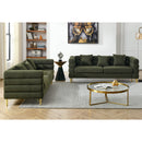 3-seater + 3-seater Combination sofa.Green teddy