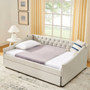 Upholstered Daybed With USB Charging & Pull Out Bed by HouseOfZazla