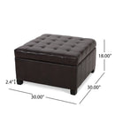 Upholstered Tufted PU Leather Storage Ottoman by HouseOfZazla